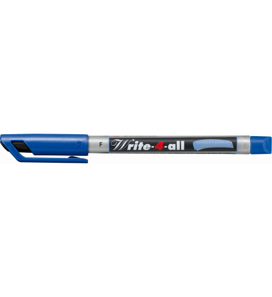Marc. Permanente, Write-4-all, Punta Redonda, Fine F, 0.7 mm, Azul, Unidad